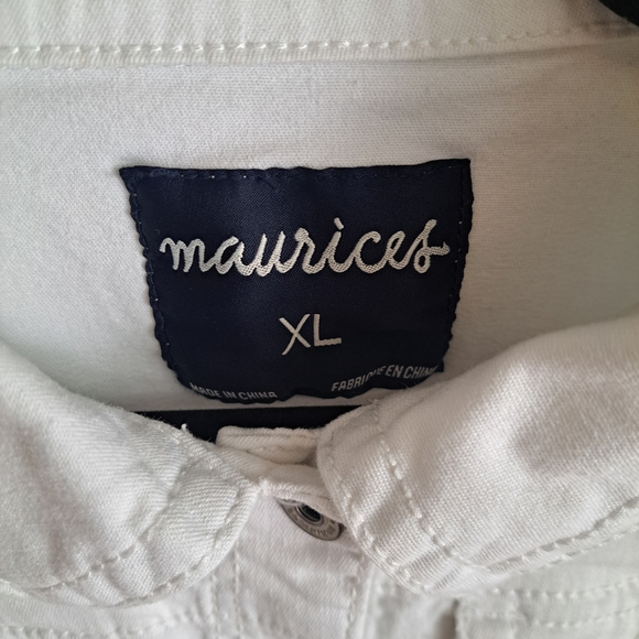 Maurices Girls White Denim Jacket – Size XL - Picture 2 of 6